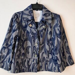 Erin London Crop Denim J Jacket Spring Summer Fall Size 3/4 Sleeves Small